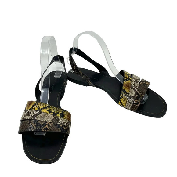 Zara Animal Print Flat Sandals w/‎ Multicolored Straps Size 40 / US 9.5 - Picture 4 of 8